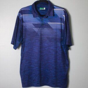 Ben Hogan Performance Golf Polo Shirt Men's XL Blue Geometric Abstract Print
